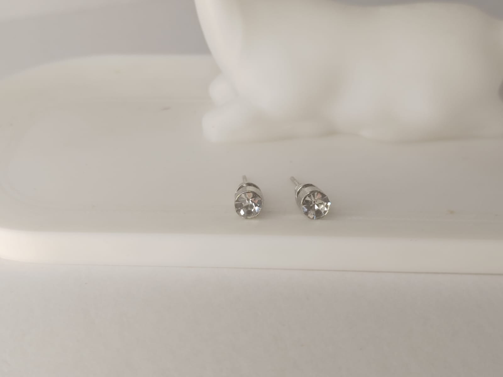 Silver Crystal Stud Earrings