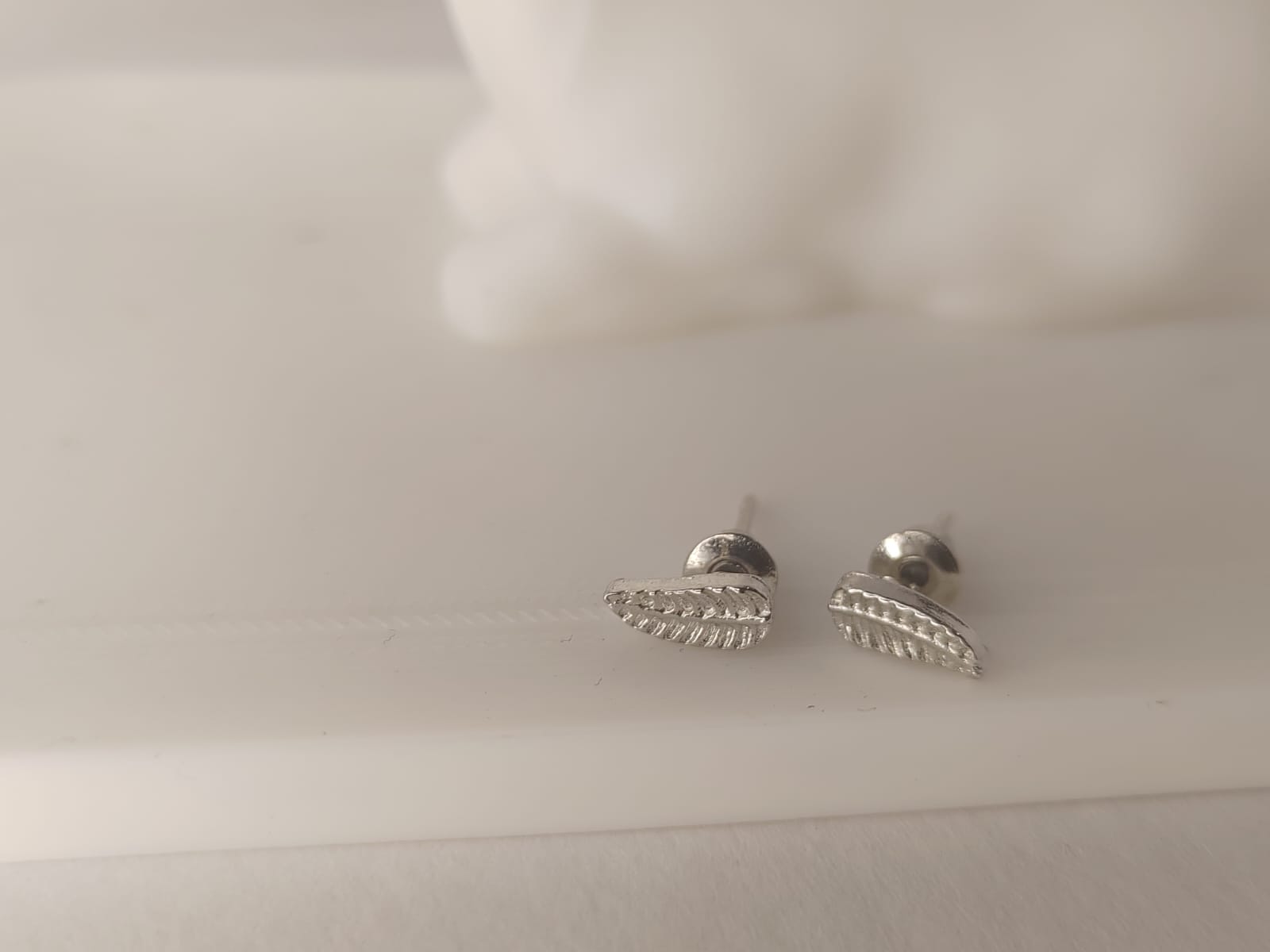 Silver Leaf Stud Earrings