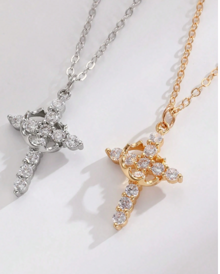 Crystal Cross Pendant Necklace