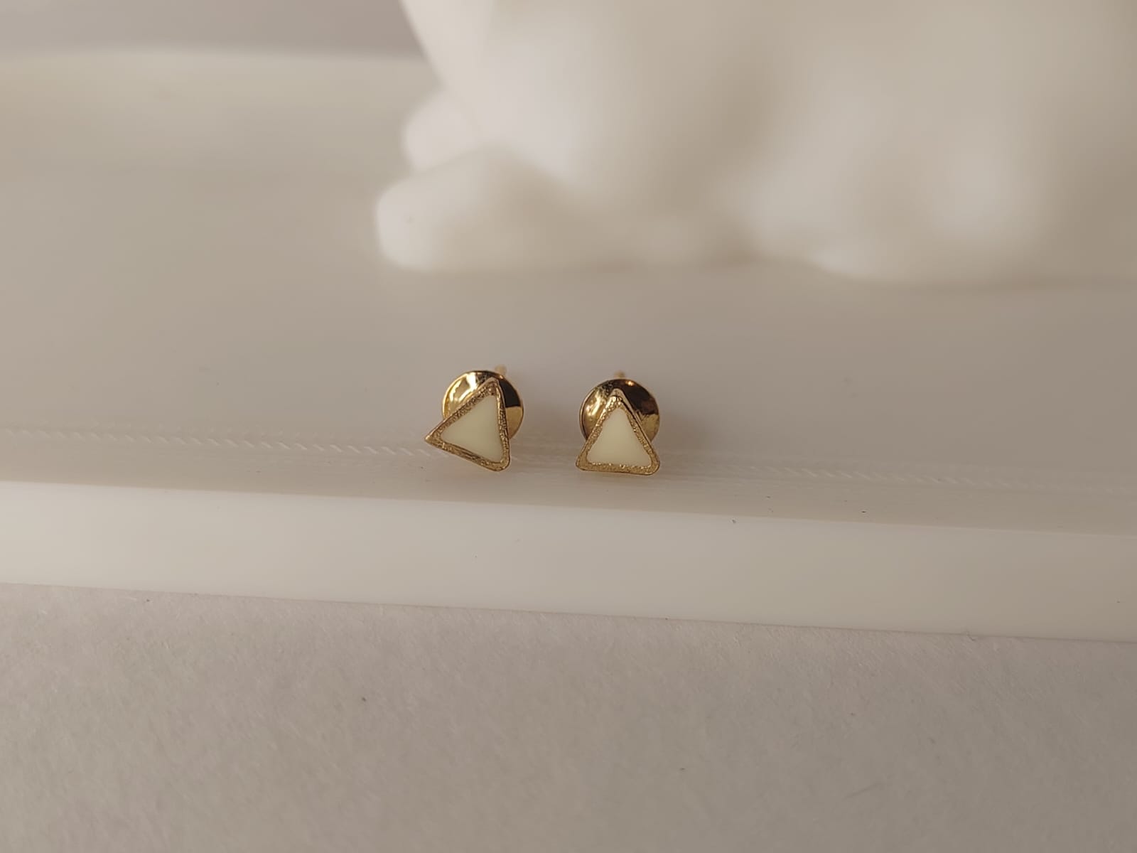 Gold Triangle Stud Earrings