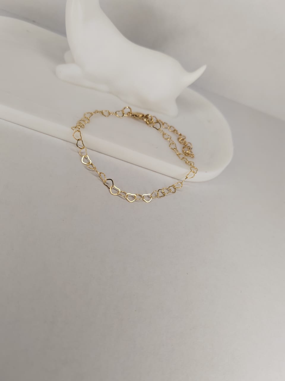 Gold Heart Link Bracelet