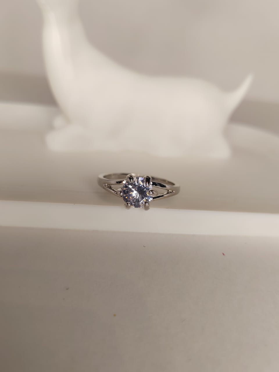 Silver Solitaire Ring