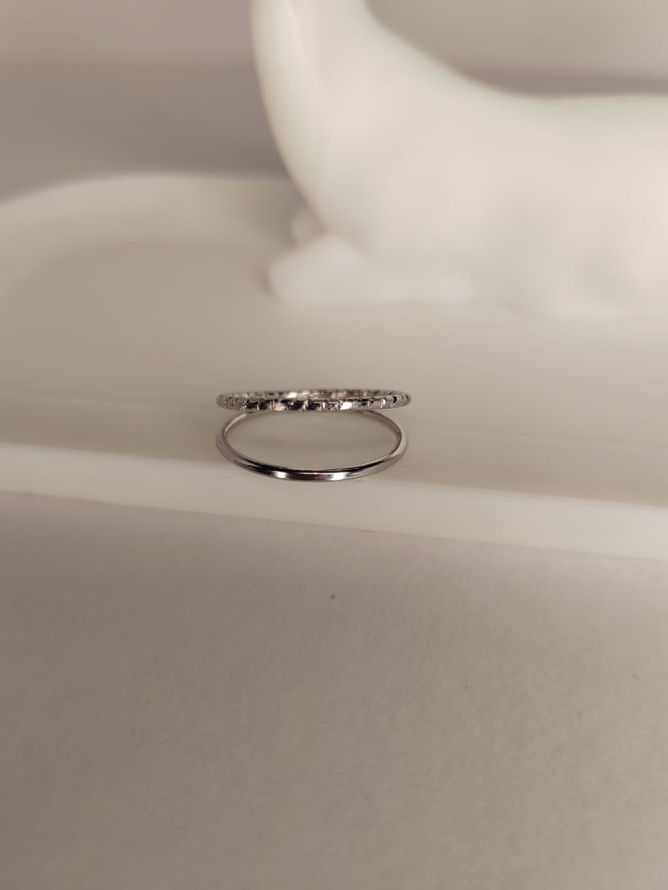 Silver ring with cubic zirconia