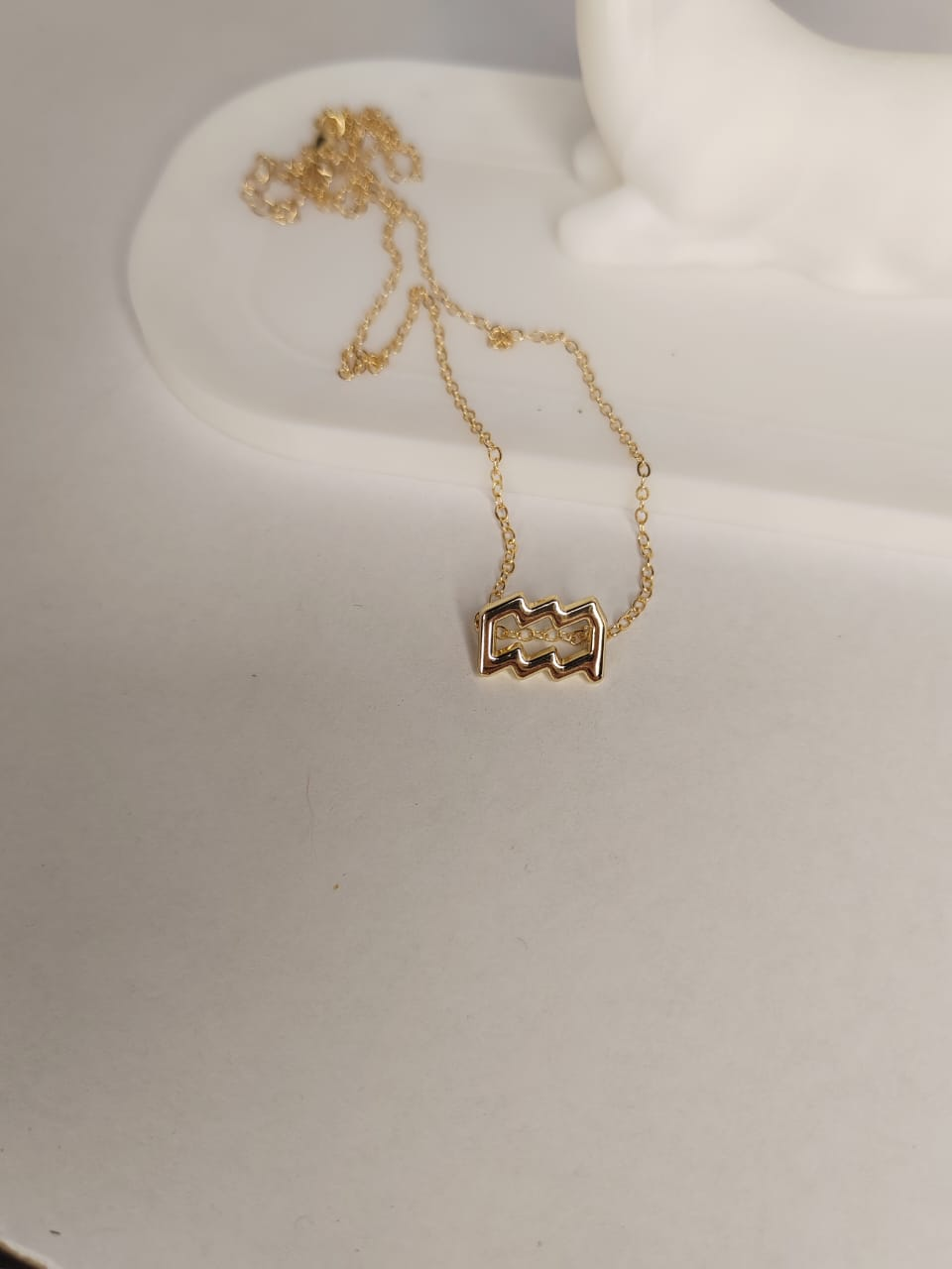Aquarius Zodiac Gold Necklace