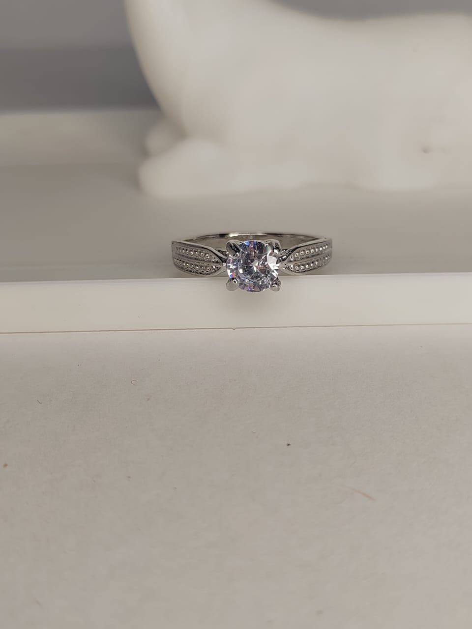 Elegant Silver Engagement Style Ring