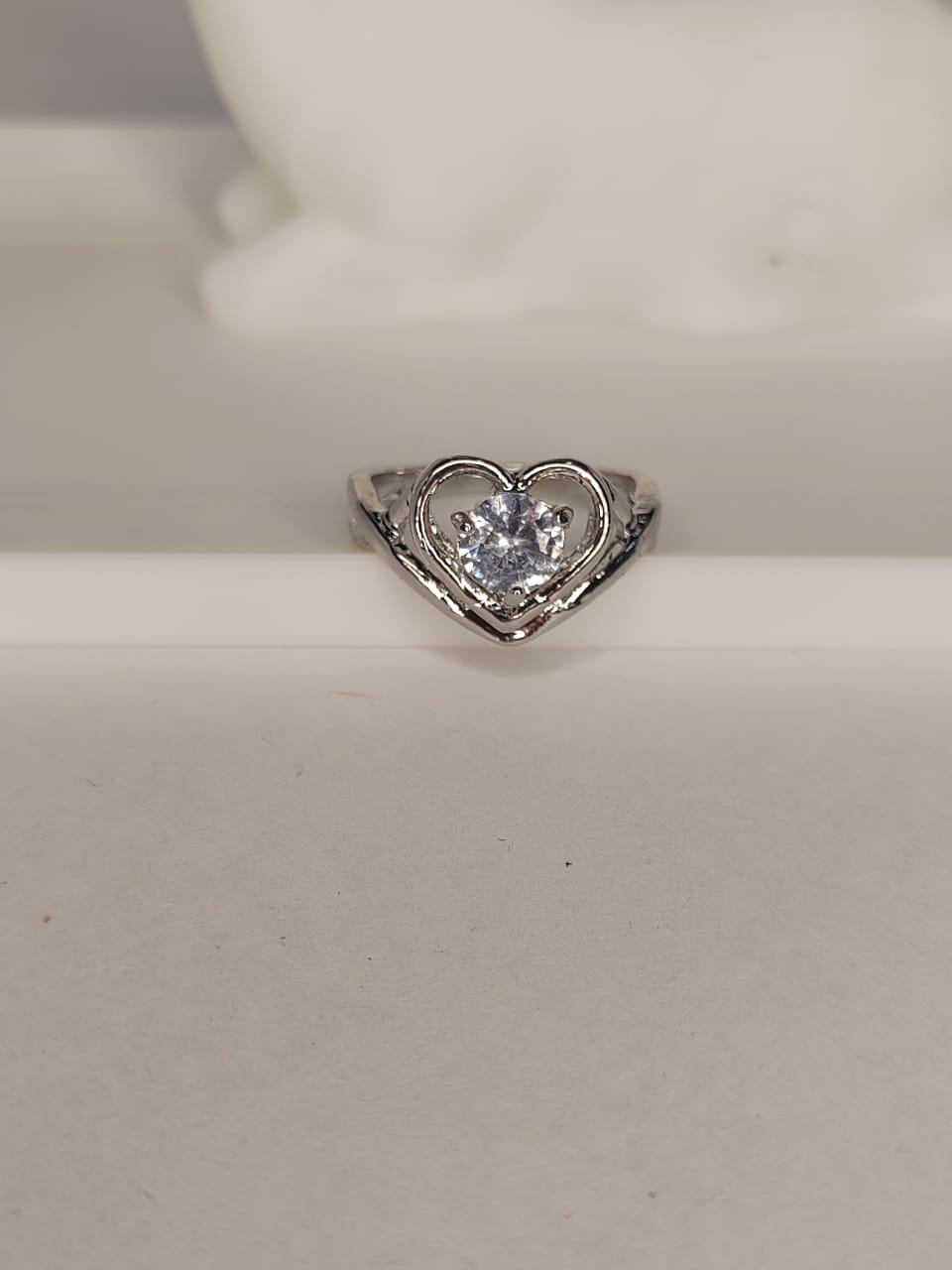 Heart-Shaped Silver Ring