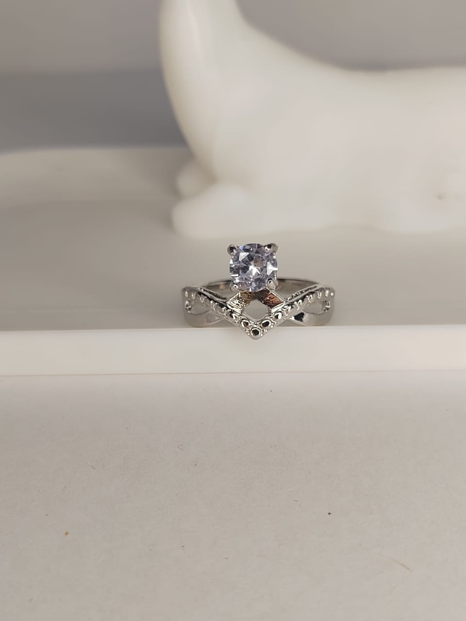 Silver Engagement Style Ring