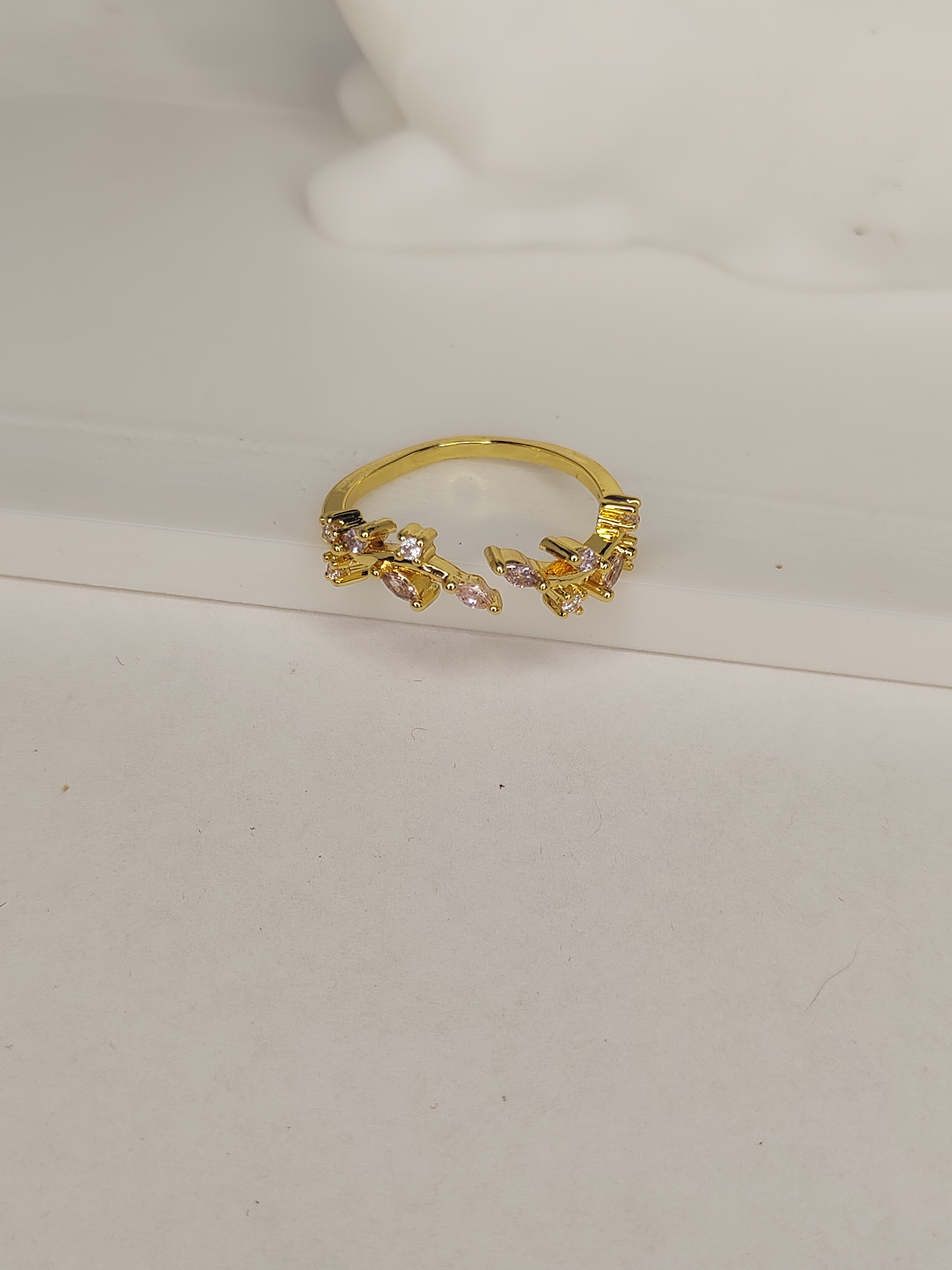 Elegant Pink Gemstone Adjustable gold ring