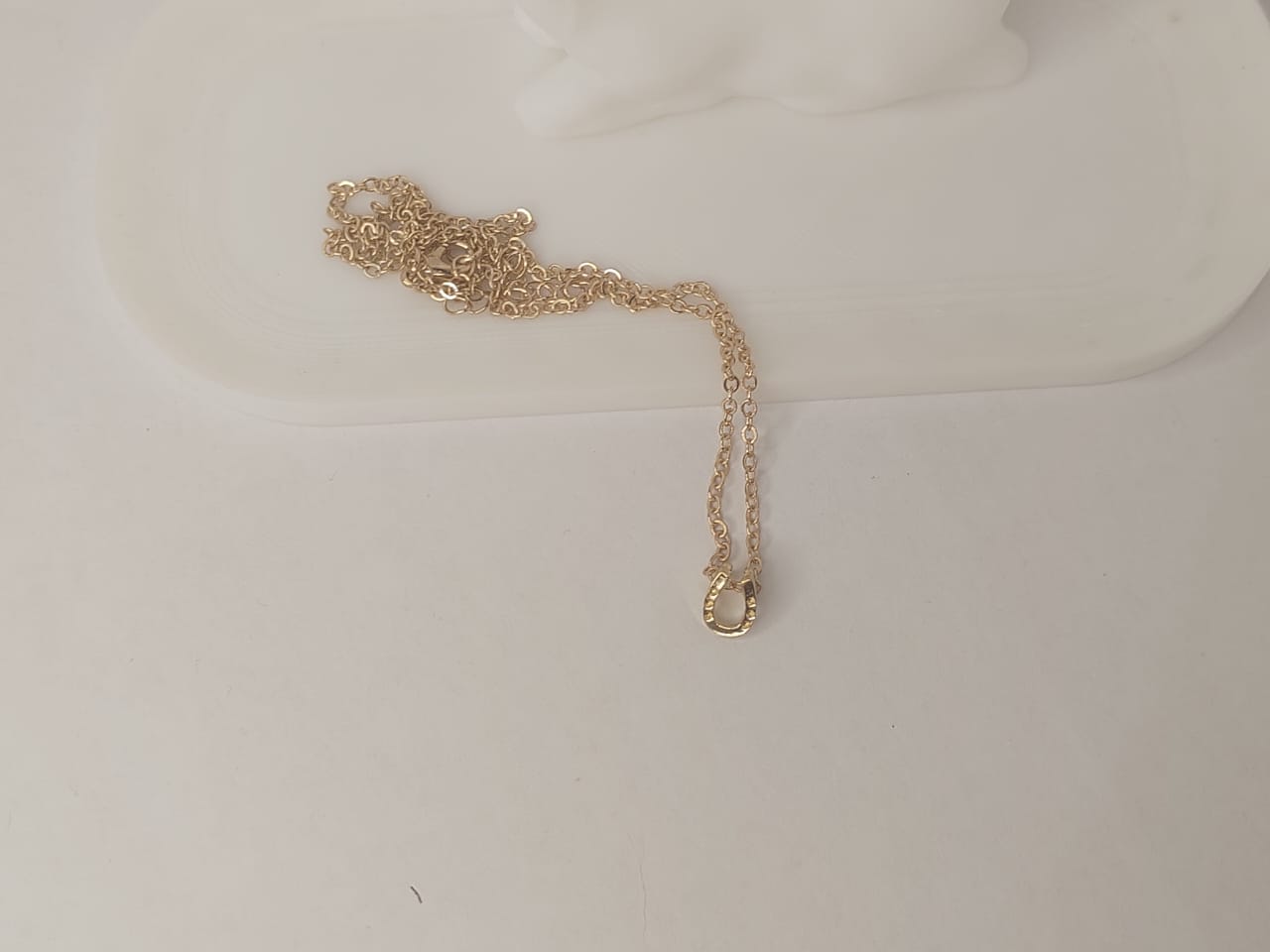 Gold Horseshoe Pendant Necklace