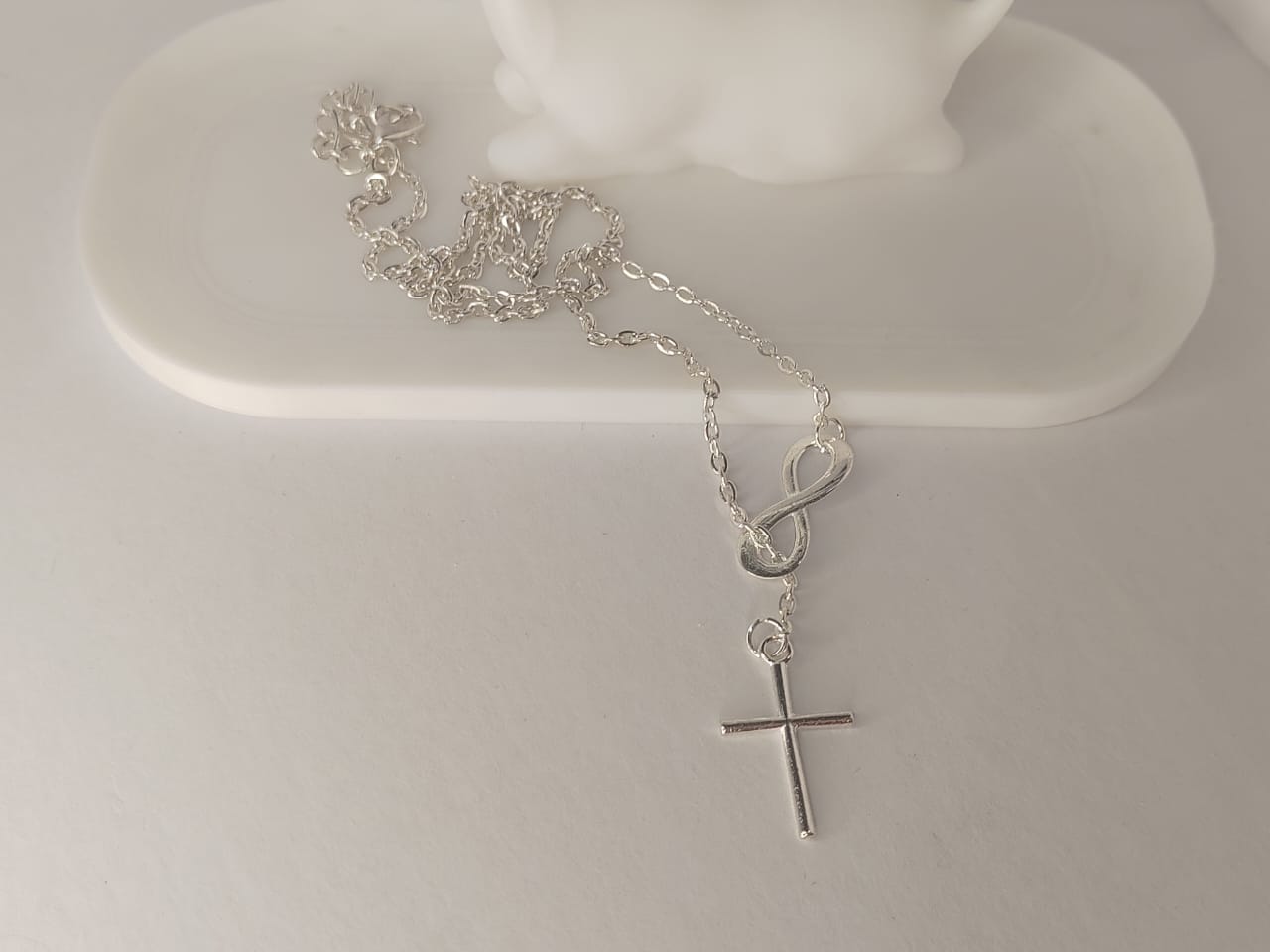 Silver Infinity Cross Necklace