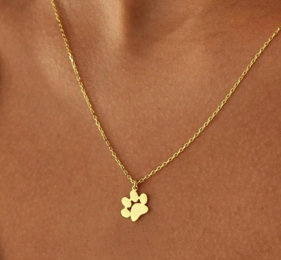 Gold Paw Print Necklace
