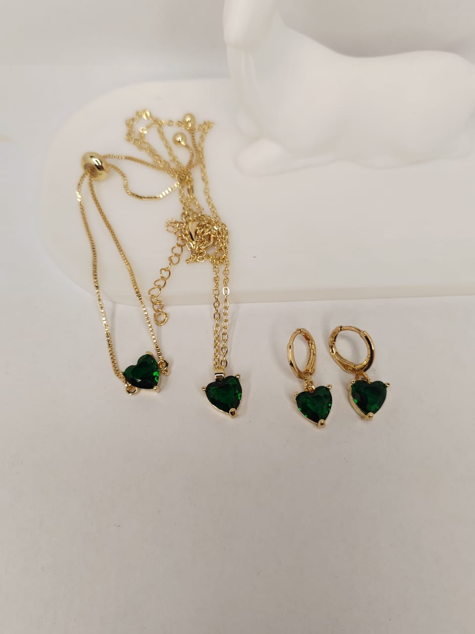 Gold-Plated Heart Jewelry Set