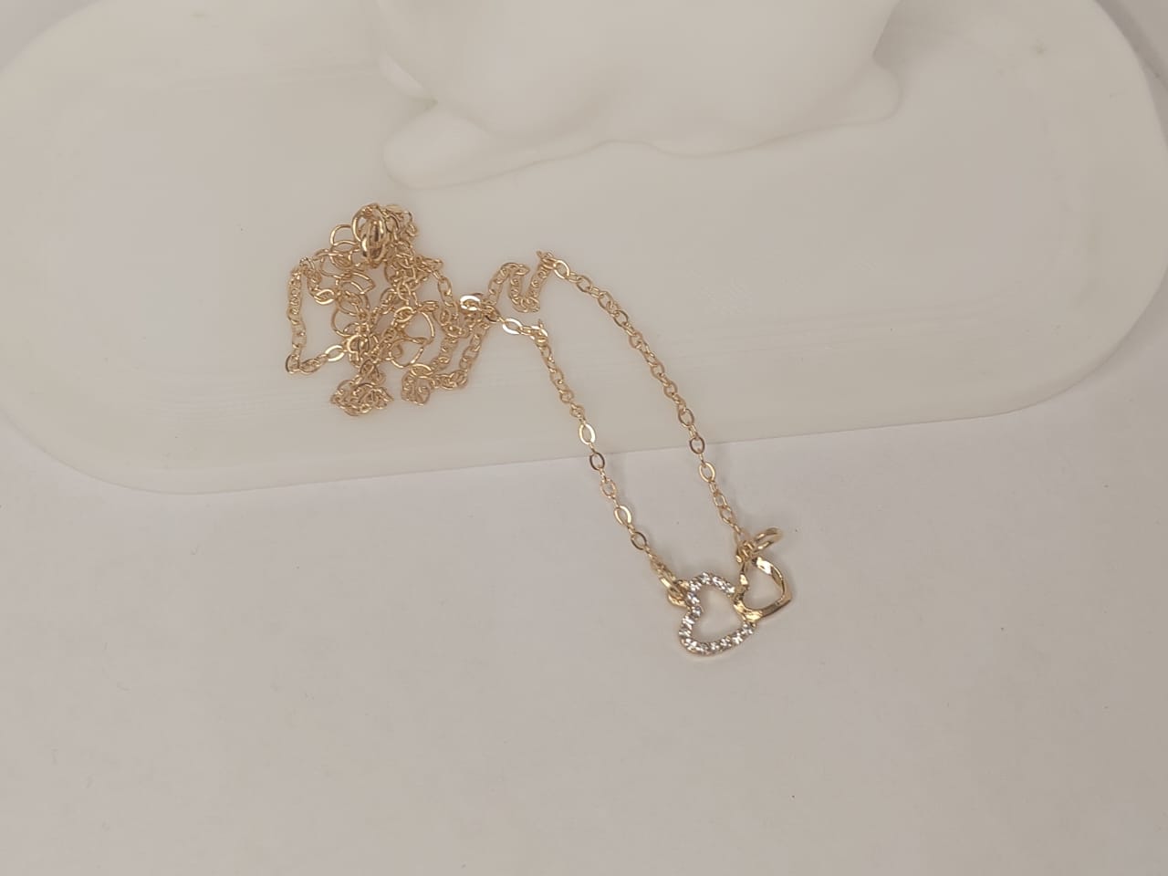 Double Heart Pendant Necklace