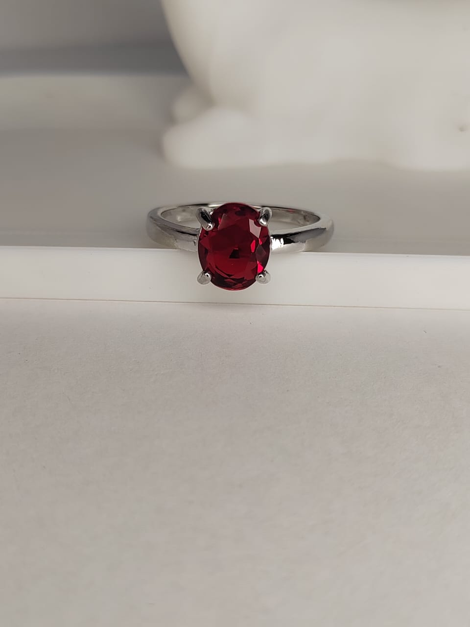 Red Gemstone Silver Ring