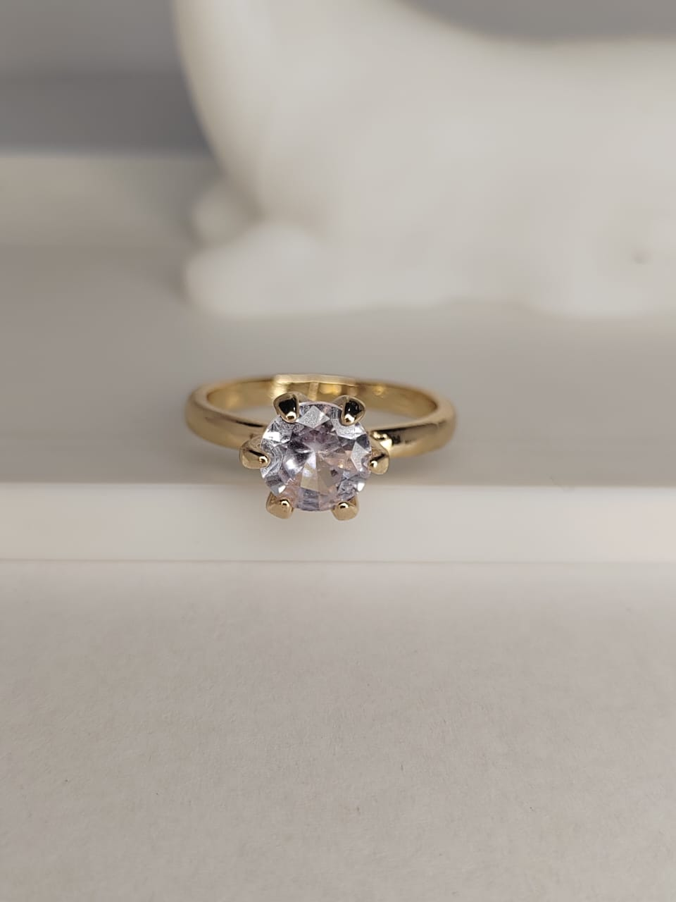 Gold Solitaire Ring