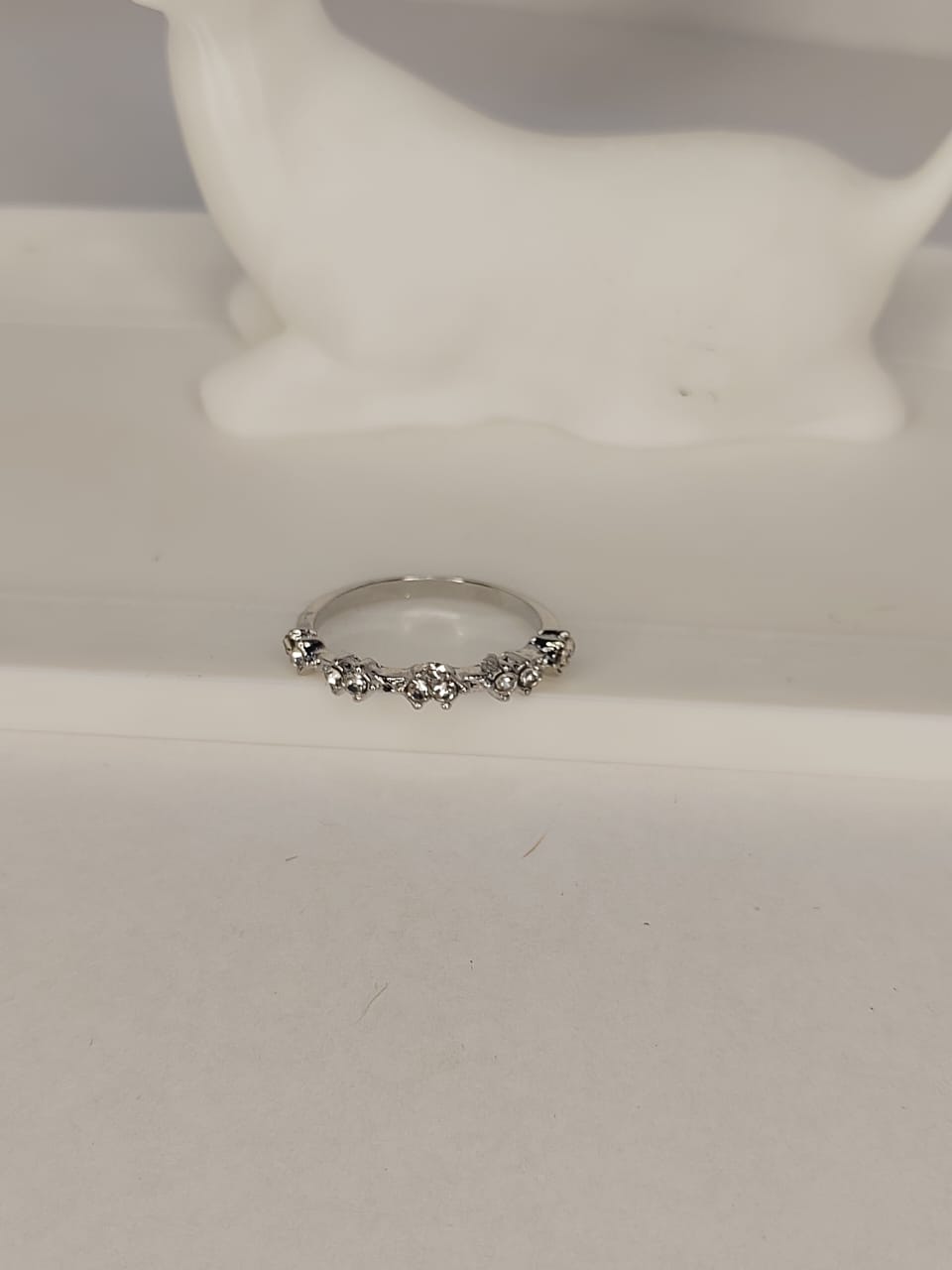 Silver Diamond Flower Ring