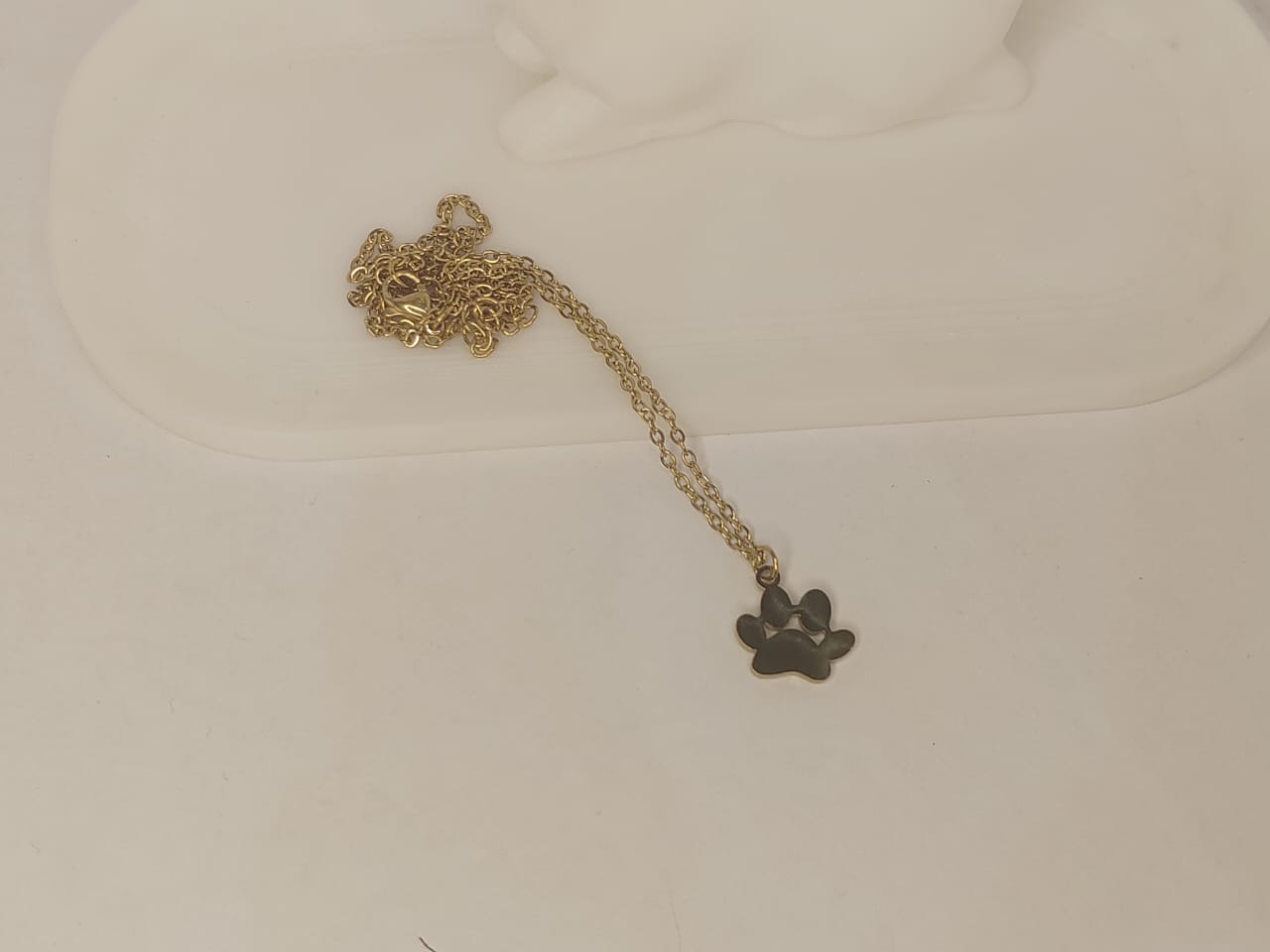 Gold Paw Print Necklace