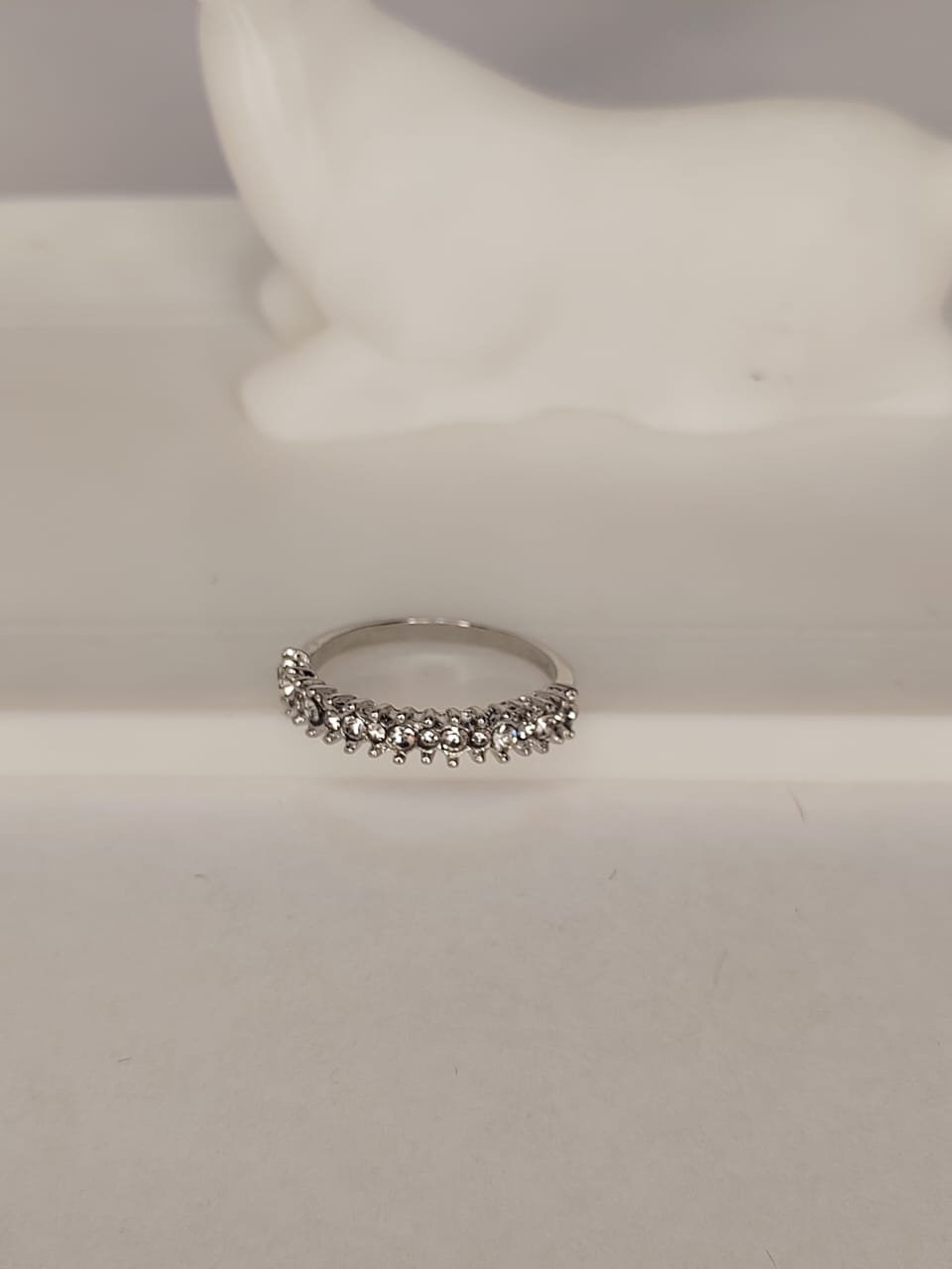 Elegant Silver Diamond Ring
