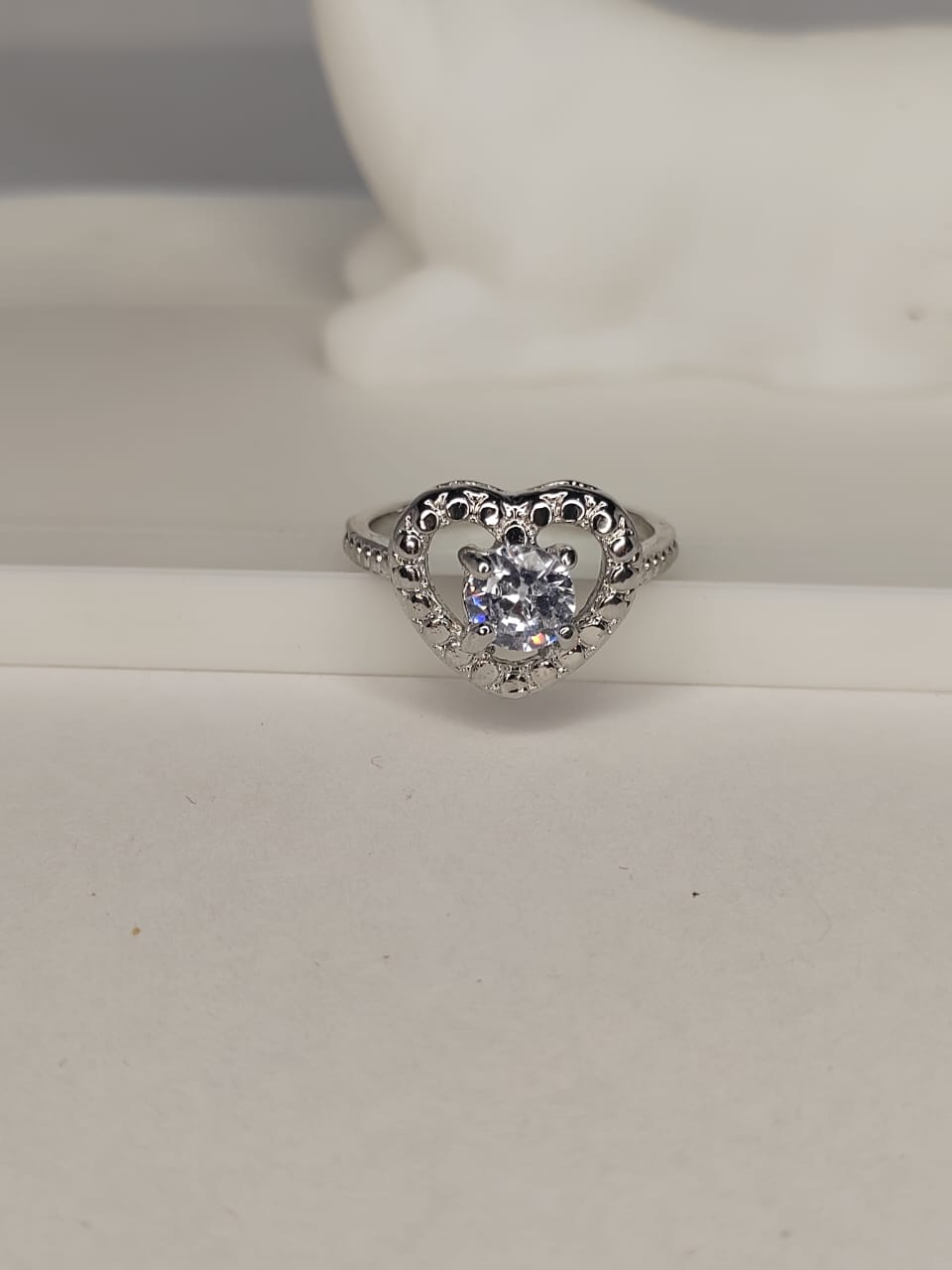 Heart-Shaped Silver Ring