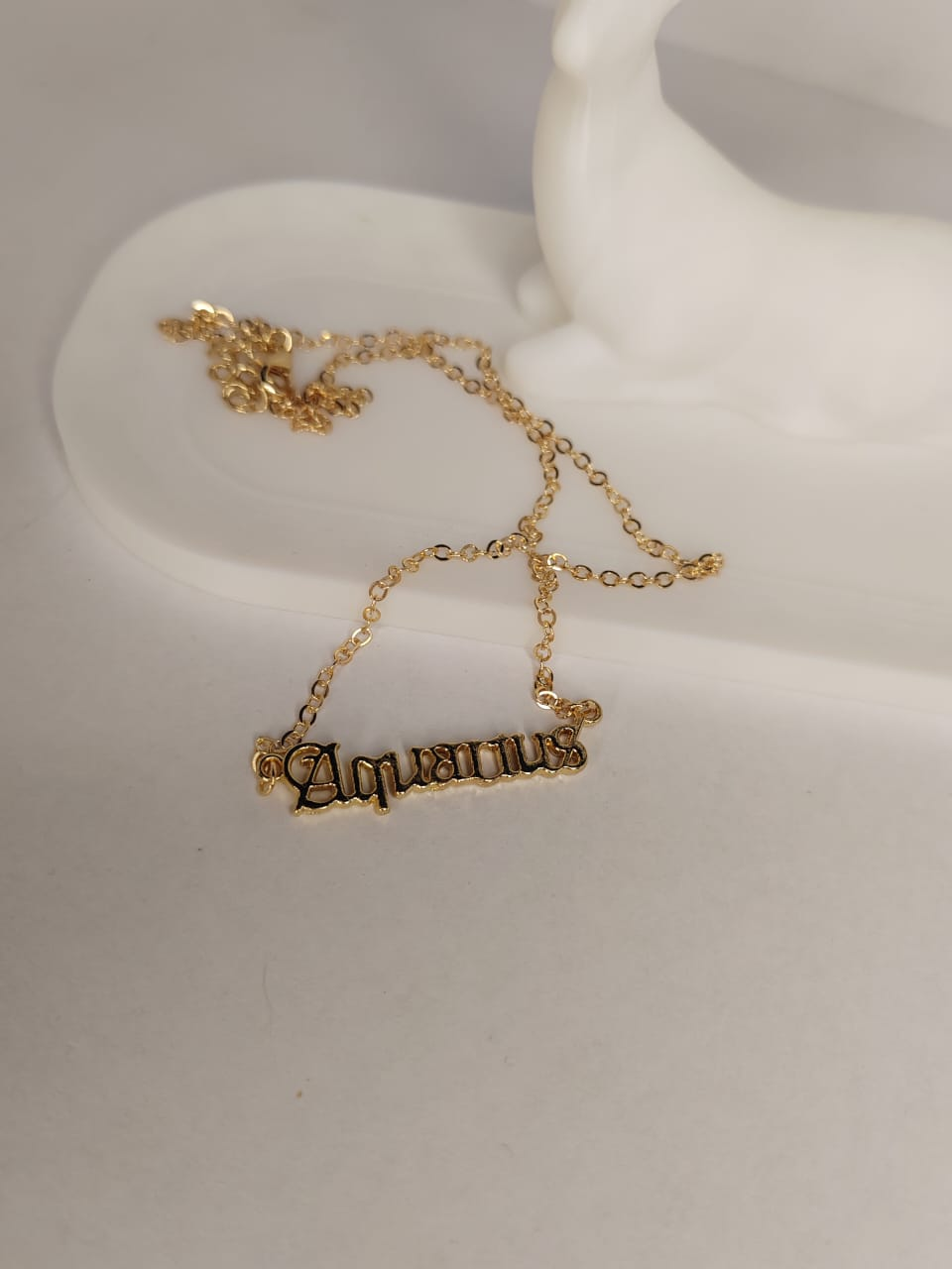 Aquarius Zodiac Gold Necklace