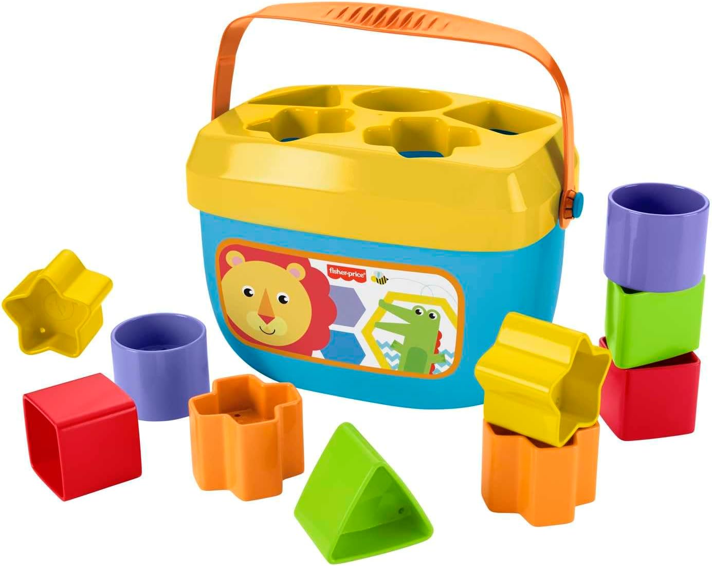 Fisher-Price Stacking Toy Baby's First Blocks Set of 10 Shapes for Sorting Play