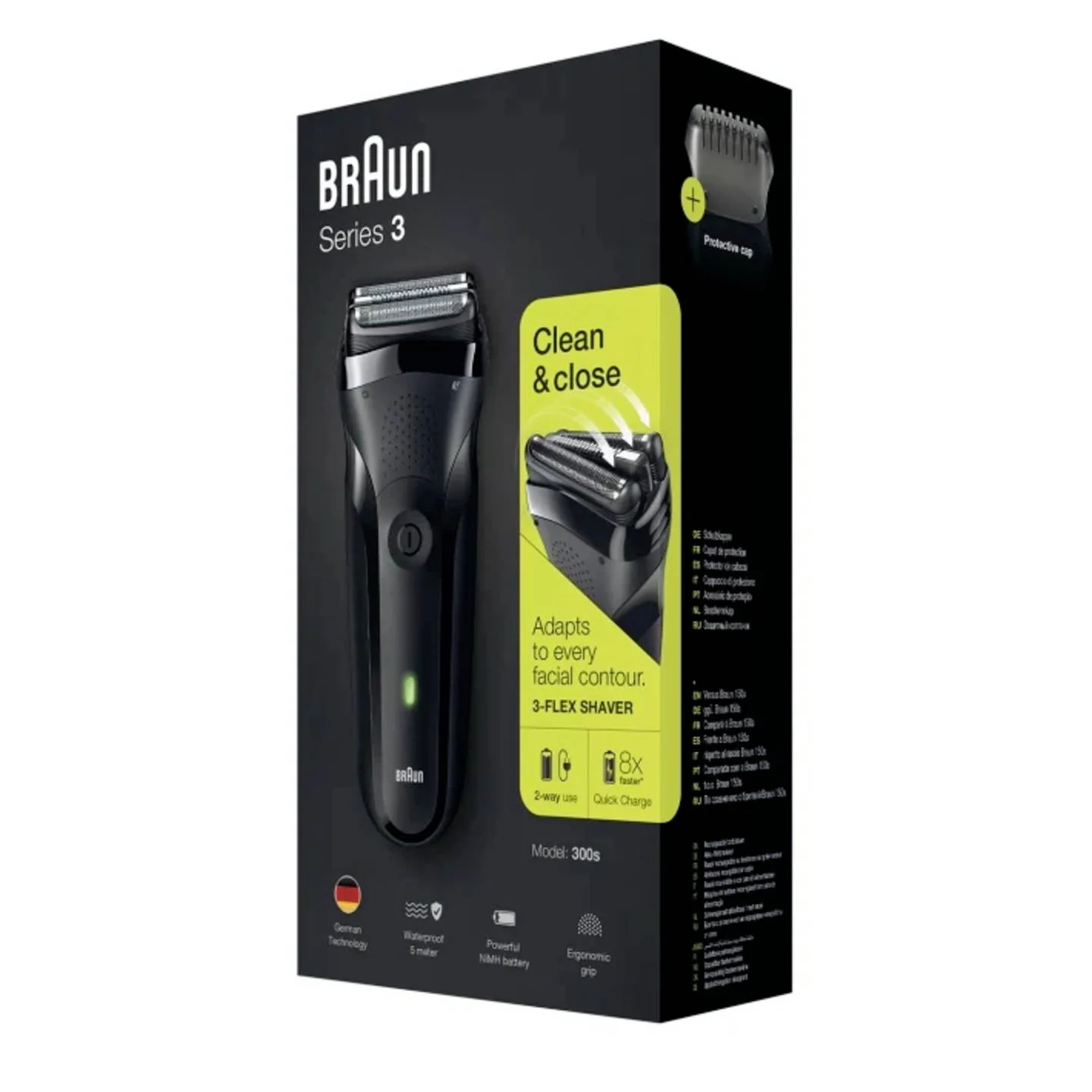 Braun 300s - Series 3 163305 Foil shaver Black, Green