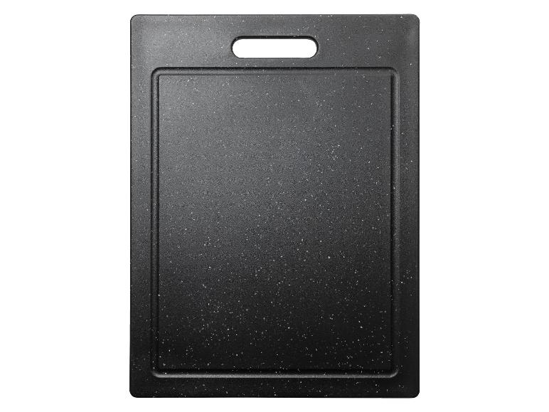 LIVARNO home Cutting board, with non-slip feet and juice groove (black)