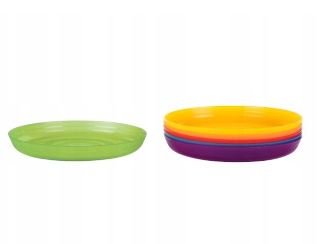 LIVARNO home XL Set of durable plastic plates, 6 pieces, colorful (like Ikea)