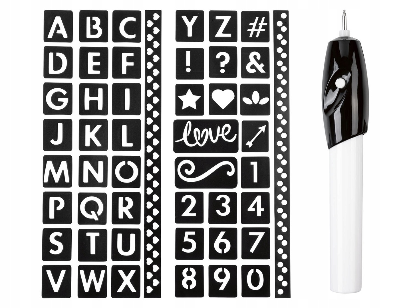 CRELANDO ENGRAVING PEN + ACCESSORIES Stencils