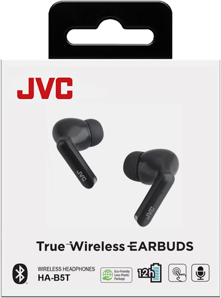 JVC Japan HA-B5T True Wireless Bluetooth Earbuds, 12 hours battery (Black)