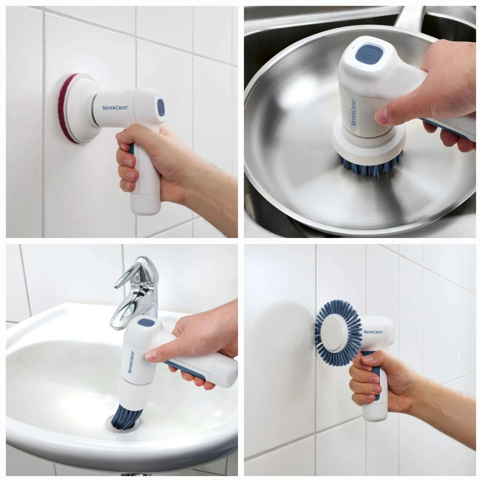 SILVERCREST Electric Cleaning Brush, 5-piece set