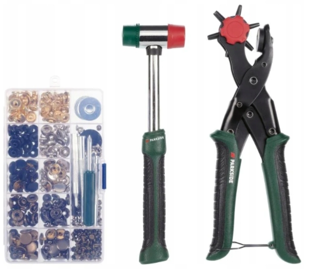 Parkside 358-piece snap and eyelet punching or setting kit