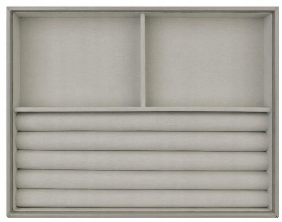 Velvet jewelry box with compartments for rings and earrings