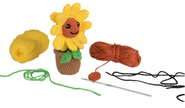 Crelando® DIY crochet kit, sunflower