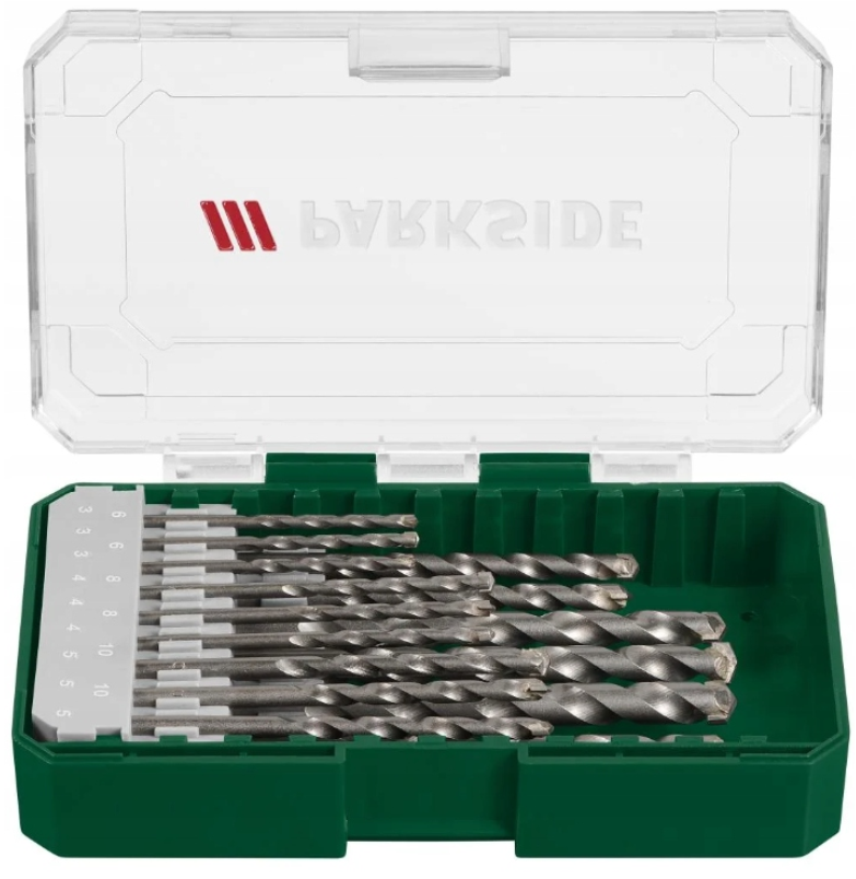PARKSIDE Spiral Stone Drill Bit Set 15 Pieces Various Sizes
