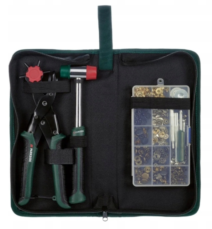 Parkside 358-piece snap and eyelet punching or setting kit