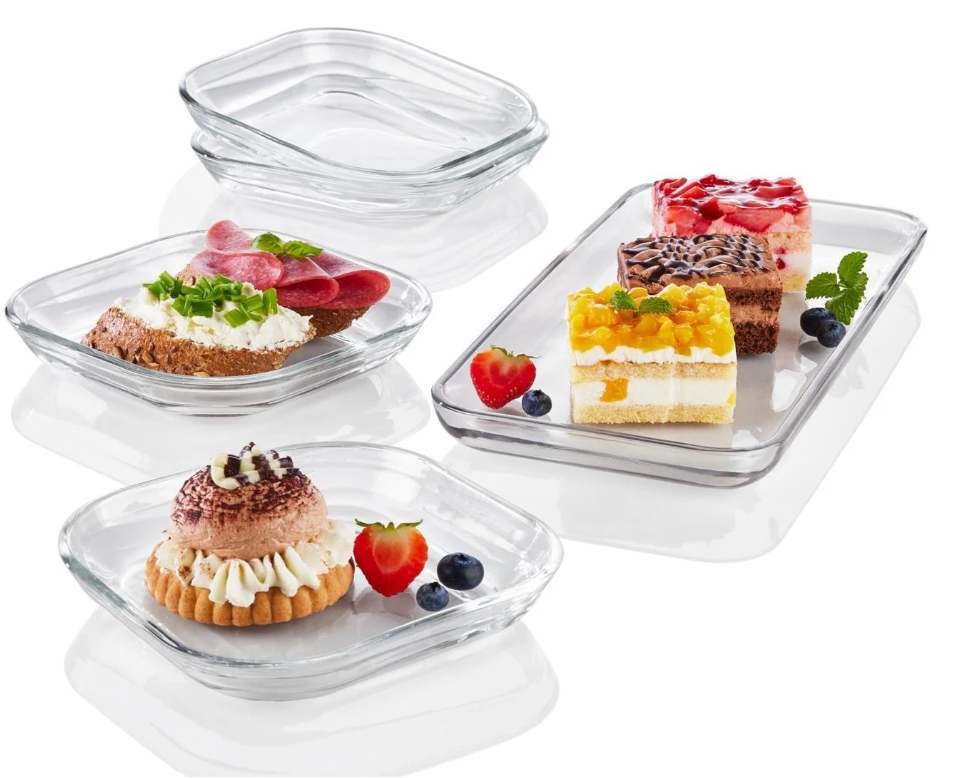 LIVARNO home Set of glass bowls (serving plate, 5-piece set)