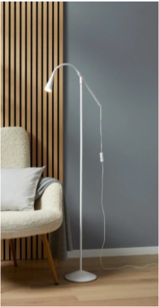 LIVARNO home FREYA LED floor lamp, 1-light, height 156 cm, white