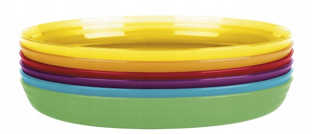 LIVARNO home XL Set of durable plastic plates, 6 pieces, colorful (like Ikea)