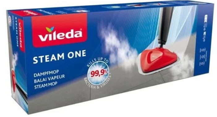 Vileda STEAM ONE Steam Cleaner Mop - Kills 99.9% Of Bacteria & Viruses