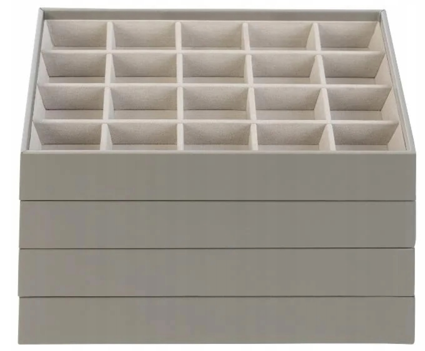 Velvet jewelry box for earrings and rings with 20 compartments (1 piece)