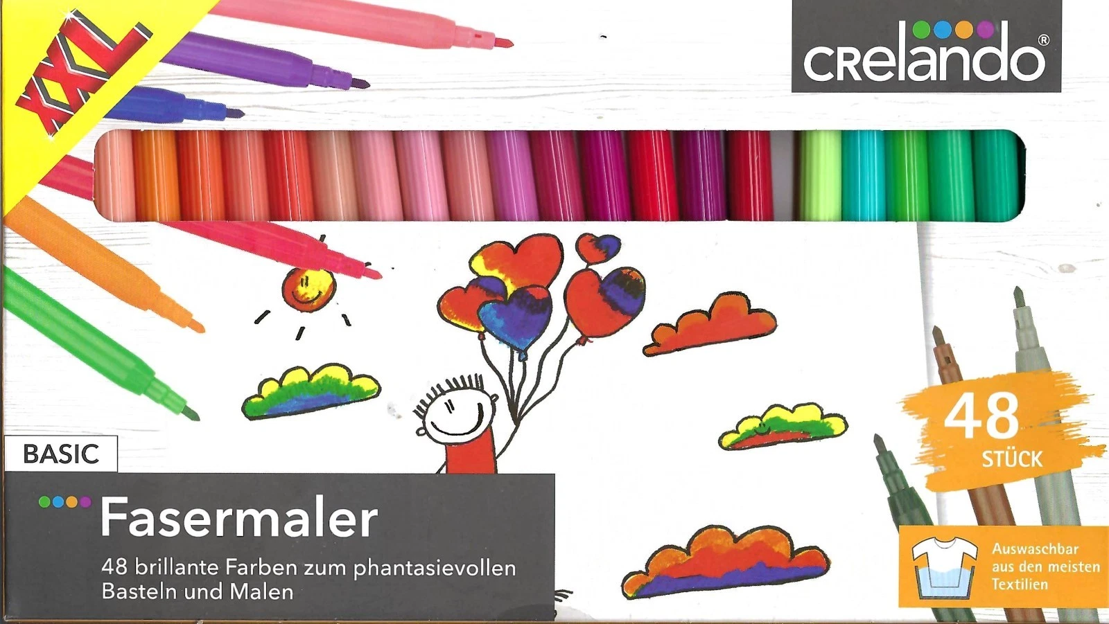 CRELANDO Colored markers, 48 pieces