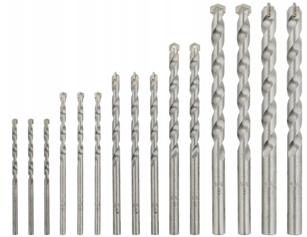 PARKSIDE Spiral Stone Drill Bit Set 15 Pieces Various Sizes
