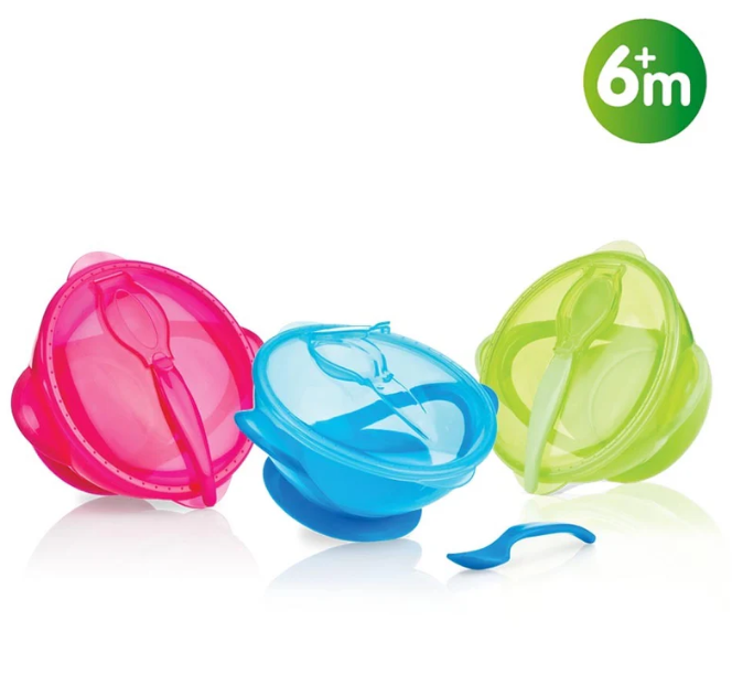 Nuby suction bowl and spoon 400 ml 6 m+