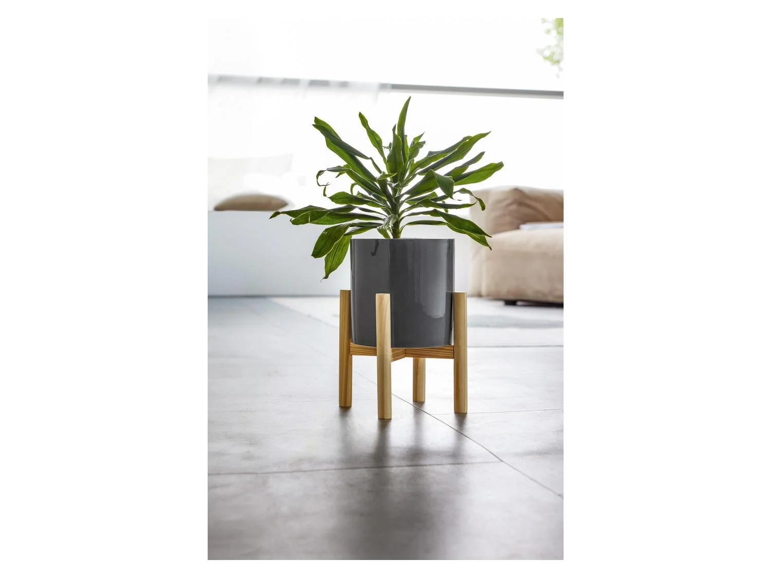 LIVARNO home Ceramic flower pot (Dark Grey)