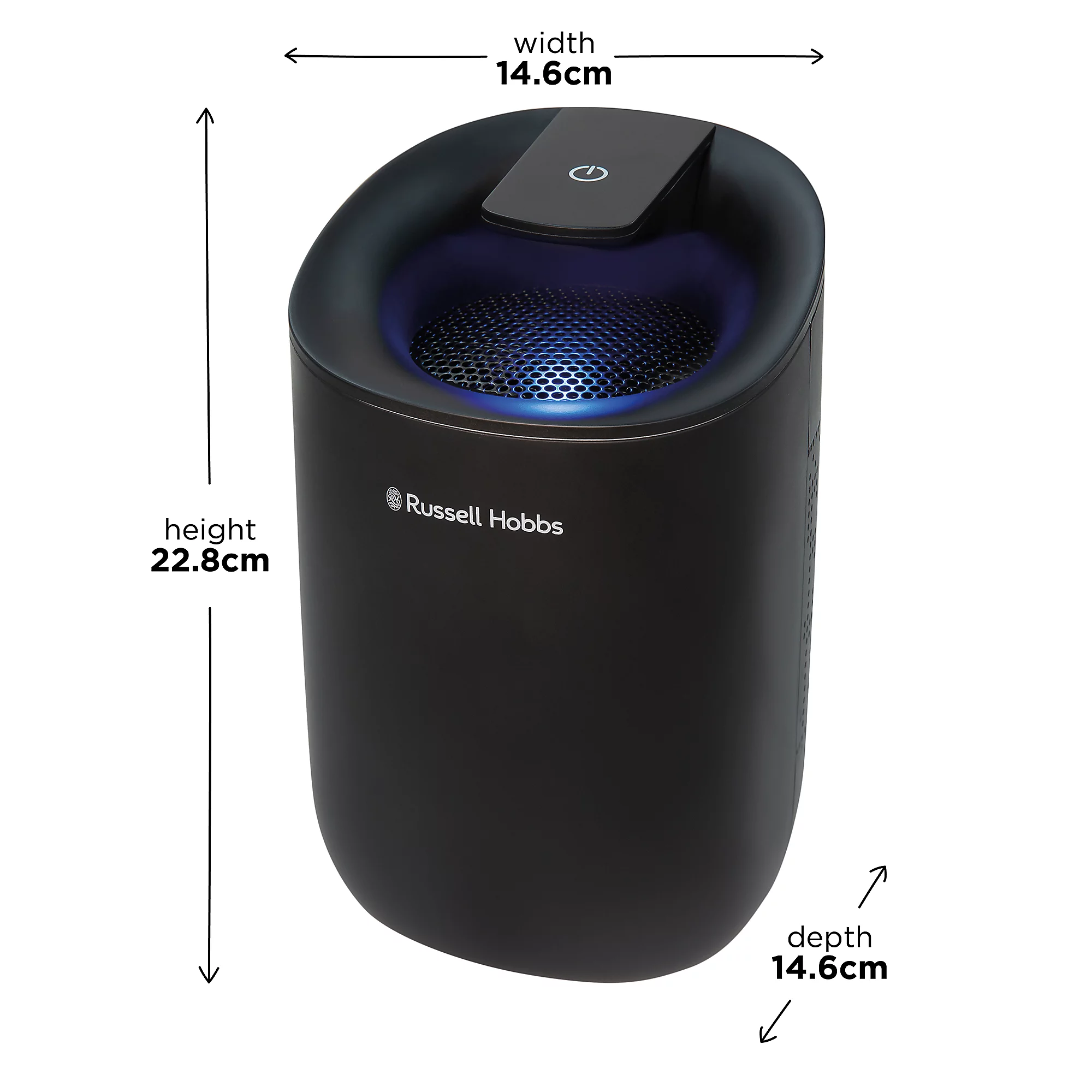 Russell Hobbs Compact Dehumidifier Fresh Air Mini 300ml/day Black