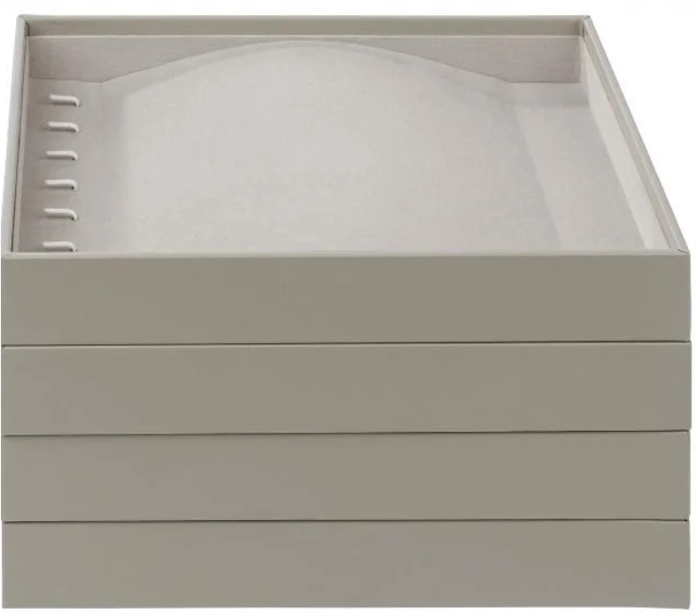 Velvet jewelry box for necklaces and bracelets with 7 hooks