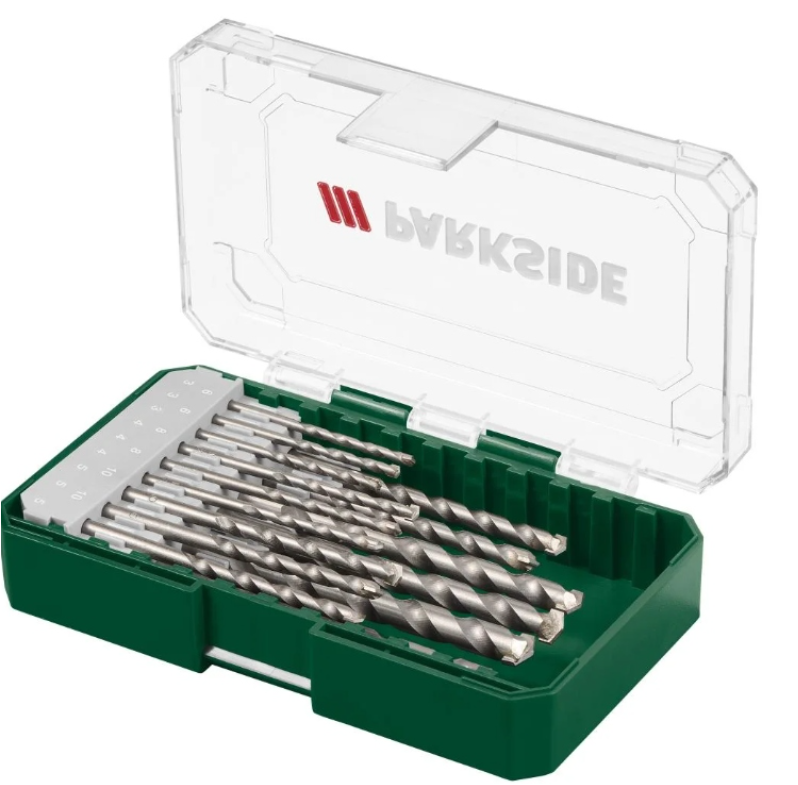 PARKSIDE Spiral Stone Drill Bit Set 15 Pieces Various Sizes