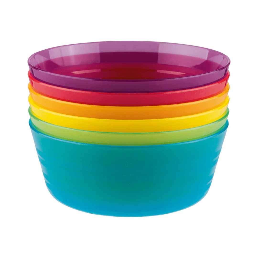 LIVARNO home set of durable plastic bowls, 6 pieces, colorful, same as Ikea