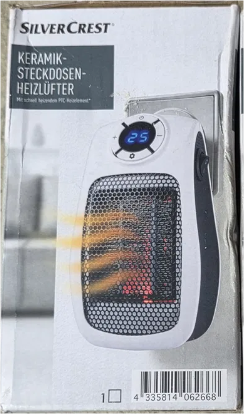 SILVERCREST® Ceramic Socket Fan Heater (white)